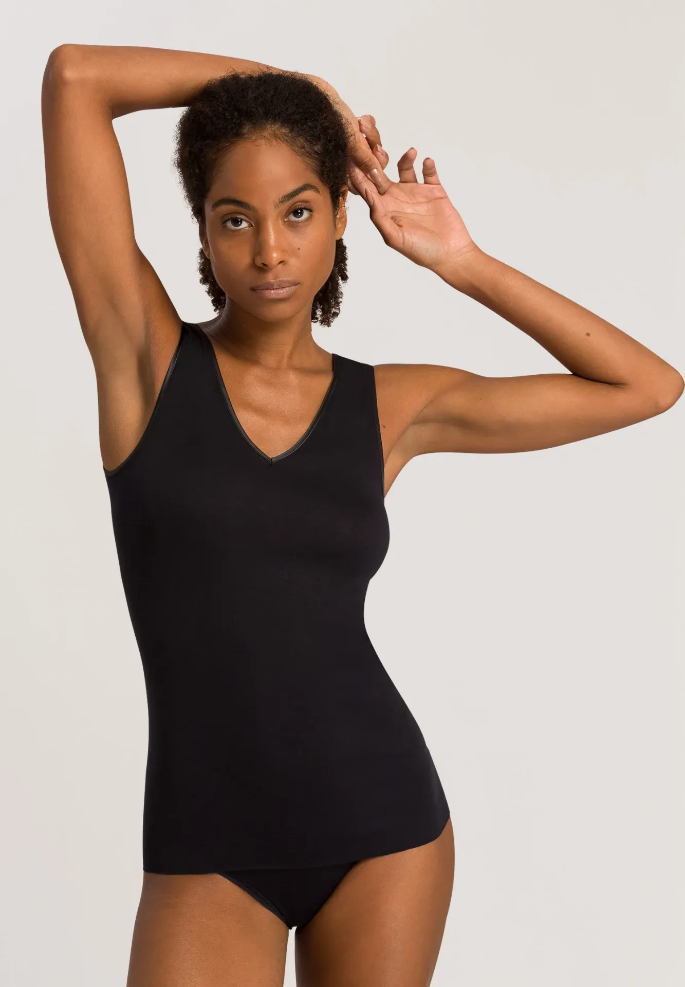 Cotton seamless top (ZWART, S)