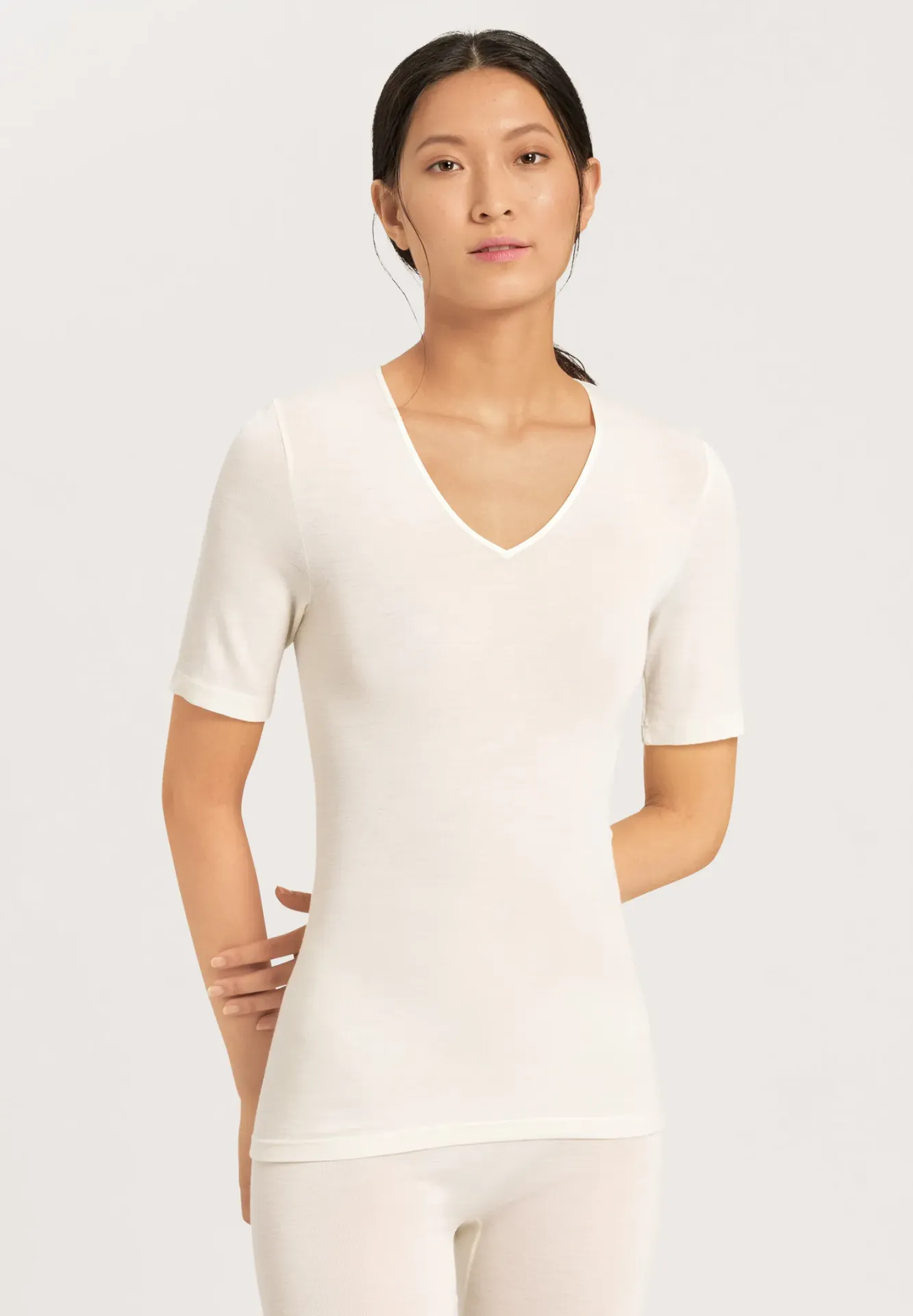 Wool en silk korte mouw